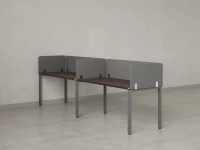 Бенч-система в 1 ряд, 2 рабочих места 5 тканевых экранов 2700x800x750 RM167-1-27x8 Дуб Апрельский шоколад/Серый