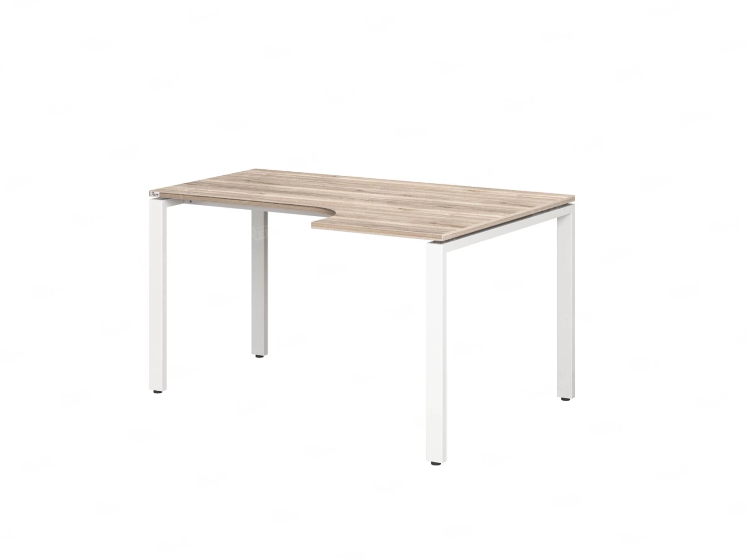 Стол угловой, П-опора, правый 1400x900/1200x750, RM052-14x9-12 Дуб Маувелла/Белый