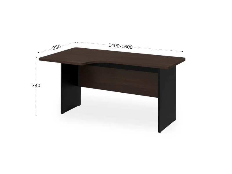 BRL RB085-160х95L Угловое рабочее место левое 1600х950х740 Венге/Черный