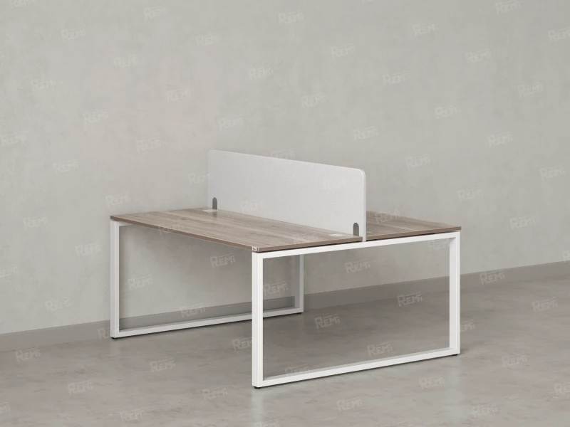 Бенч-система, 2 рабочих места, с одним тканевым экраном 1800x1600x750 RM169-1-18x16 Дуб Маувелла/Белый