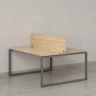Бенч-система, 2 рабочих места, с одним экраном ЛДСП 1400x1200x750 RM169-2-14x12 Вяз Швейцарский светлый/Серый