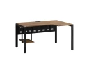 Стол угловой, экран металл, П-опора, правый 1800x600/900x750, RM058-18x6-9 Дуб Юстус/Черный
