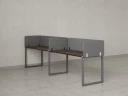 Бенч-система в 1 ряд, 2 рабочих места 5 тканевых экранов 2700x800x750 RM168-1-27x8 Дуб Апрельский шоколад/Серый