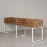 Бенч-система в 1 ряд, 2 рабочих места 5 ЛДСП экранов 2700x600x750 RM168-2-27x6 Дуб Юстус/Белый