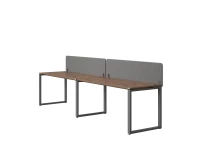 Бенч-система в 1 ряд, 2 рабочих места 2 тканевых экранов 3200x800x750 RM168-3-32x8 Дуб Юстус/Серый