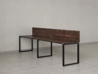 Бенч-система в 1 ряд, 2 рабочих места 2 ЛДСП экранов 2400x600x750 RM168-4-24x6 Дуб Апрельский шоколад/Черный