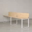 Бенч-система в 1 ряд, 2 рабочих места 2 ЛДСП экранов 3200x700x750 RM168-4-32x7 Вяз Швейцарский светлый/Белый