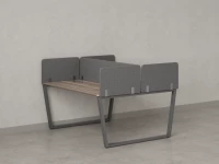 Бенч-система, 2 рабочих места, 5 тканевых экранов 1200x1400x750 RM172-3-12x14 Дуб Маувелла/Серый