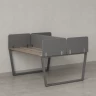 Бенч-система, 2 рабочих места, 5 тканевых экранов 1200x1400x750 RM172-3-12x14 Дуб Маувелла/Серый