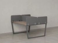 Бенч-система, 2 рабочих места, 5 тканевых экранов 1200x1400x750 RM172-3-12x14 Дуб Маувелла/Серый