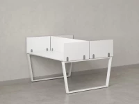 Бенч-система, 2 рабочих места, 5 ЛДСП экранов 1200x1200x750 RM172-4-12x12 Белый/Белый