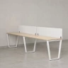 Бенч-система в 1 ряд, 2 рабочих места 2 тканевых экранов 2400x800x750 RM174-3-24x8 Вяз Швейцарский светлый/Белый