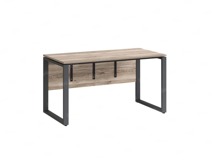 Стол прямой, О-опоры, экран ЛДСП,парящая стол-ца 2000x700x750 RM008-20x7 Дуб Маувелла/Серый