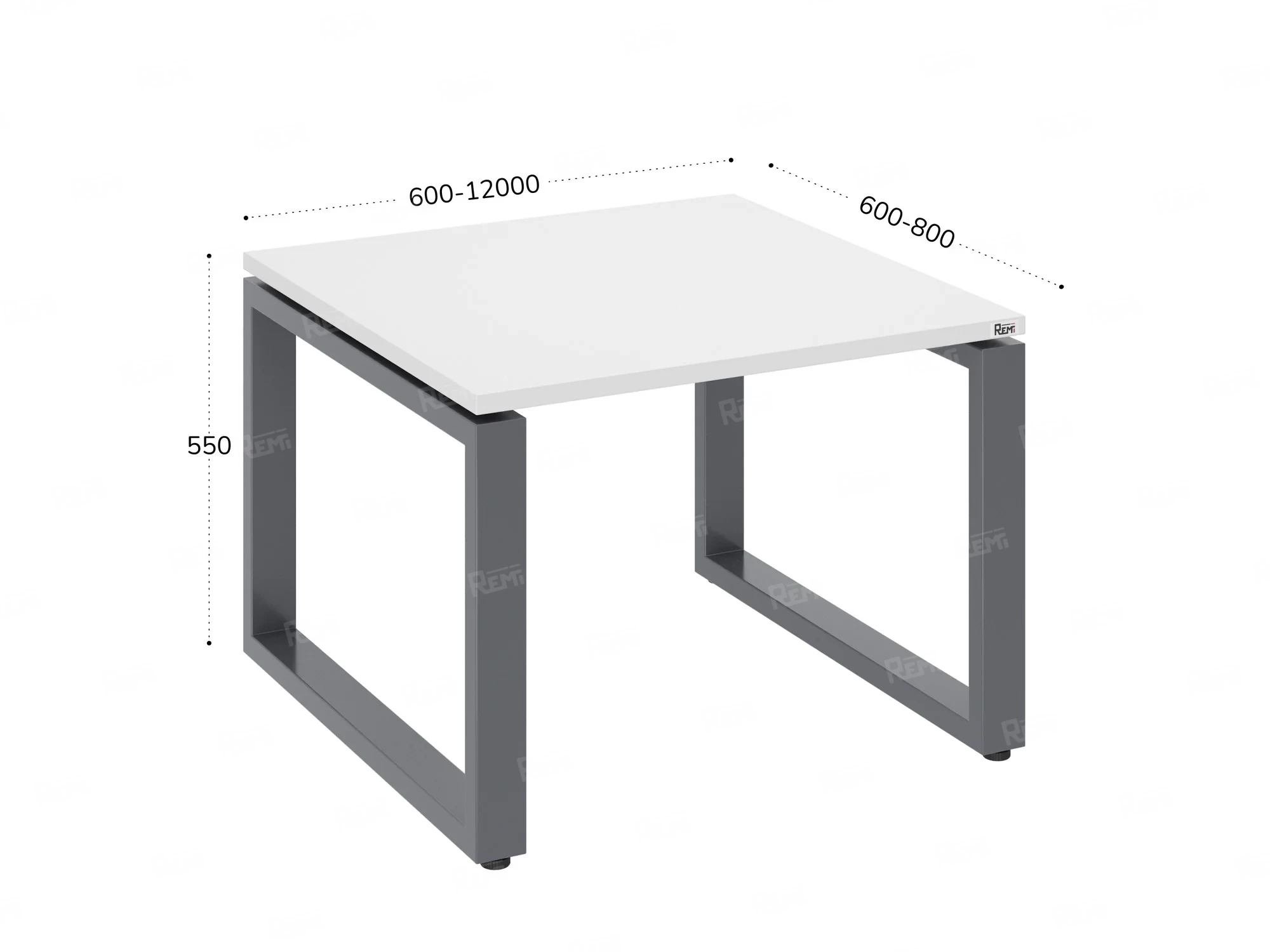 Журнальный стол с полкой 1200x600x550 RM182-12x6 Белый/Серый