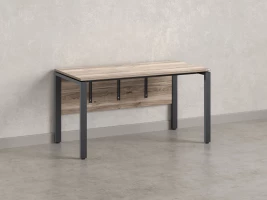 Стол прямой, П-опоры, экран ЛДСП,парящая стол-ца 2000x600x750 RM007-20x6 Дуб Маувелла/Серый