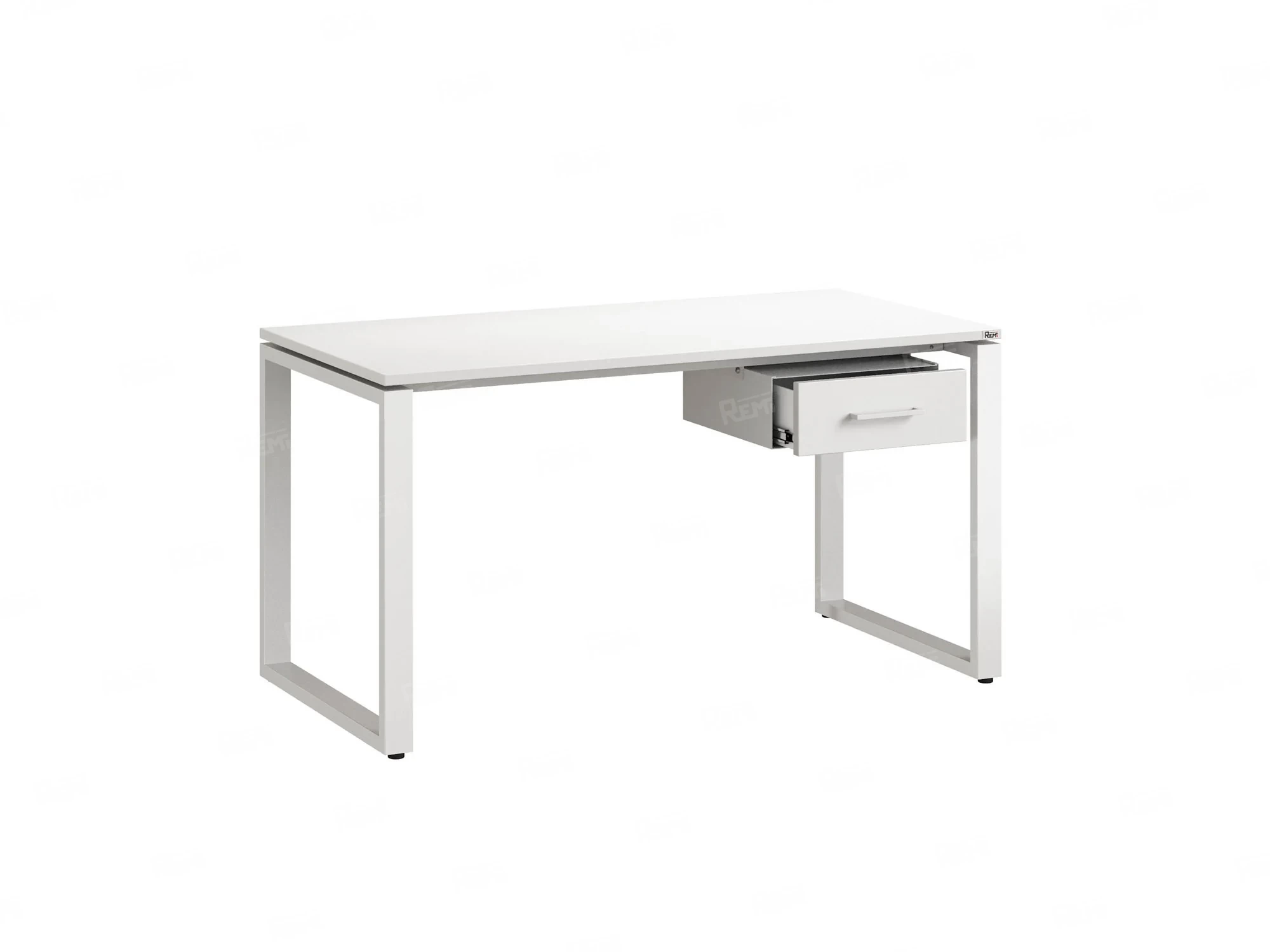 Стол прямой с подвесной тумбой, О-опора 2000x700x750 RM036-20x7 Белый/Белый