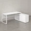 Стол прямой с тумбой R, ЛДСП экран, О-опора 1400x600x750 RM012R-14x6 Белый/Белый