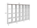 Стеллаж, 24 ячейки 2250х370х1620 RM141-225x37 Дуб Апрельский шоколад/Белый