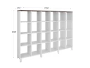 Стеллаж, 24 ячейки 2250х370х1620 RM141-225x37 Дуб Апрельский шоколад/Белый