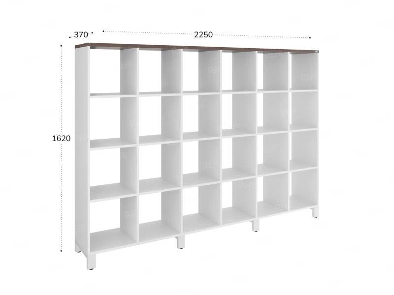 Стеллаж, 24 ячейки 2250х370х1620 RM141-225x37 Дуб Апрельский шоколад/Белый