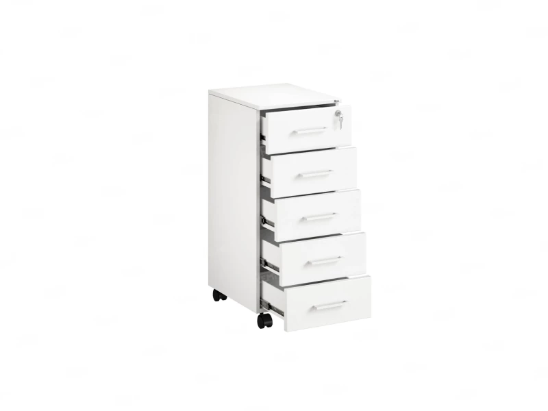 Тумба мобильная, 5 ящиков 400x500x960 RM122-40x50 Белый/Белый