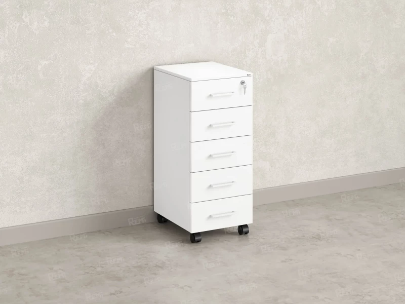 Тумба мобильная, 5 ящиков 400x500x960 RM122-40x50 Белый/Белый