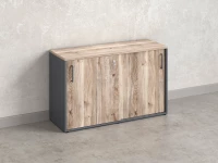 Низкий шкаф-купе на регулируемых опорах 1200x420x750 RM125-120x42 Дуб Маувелла/Серый