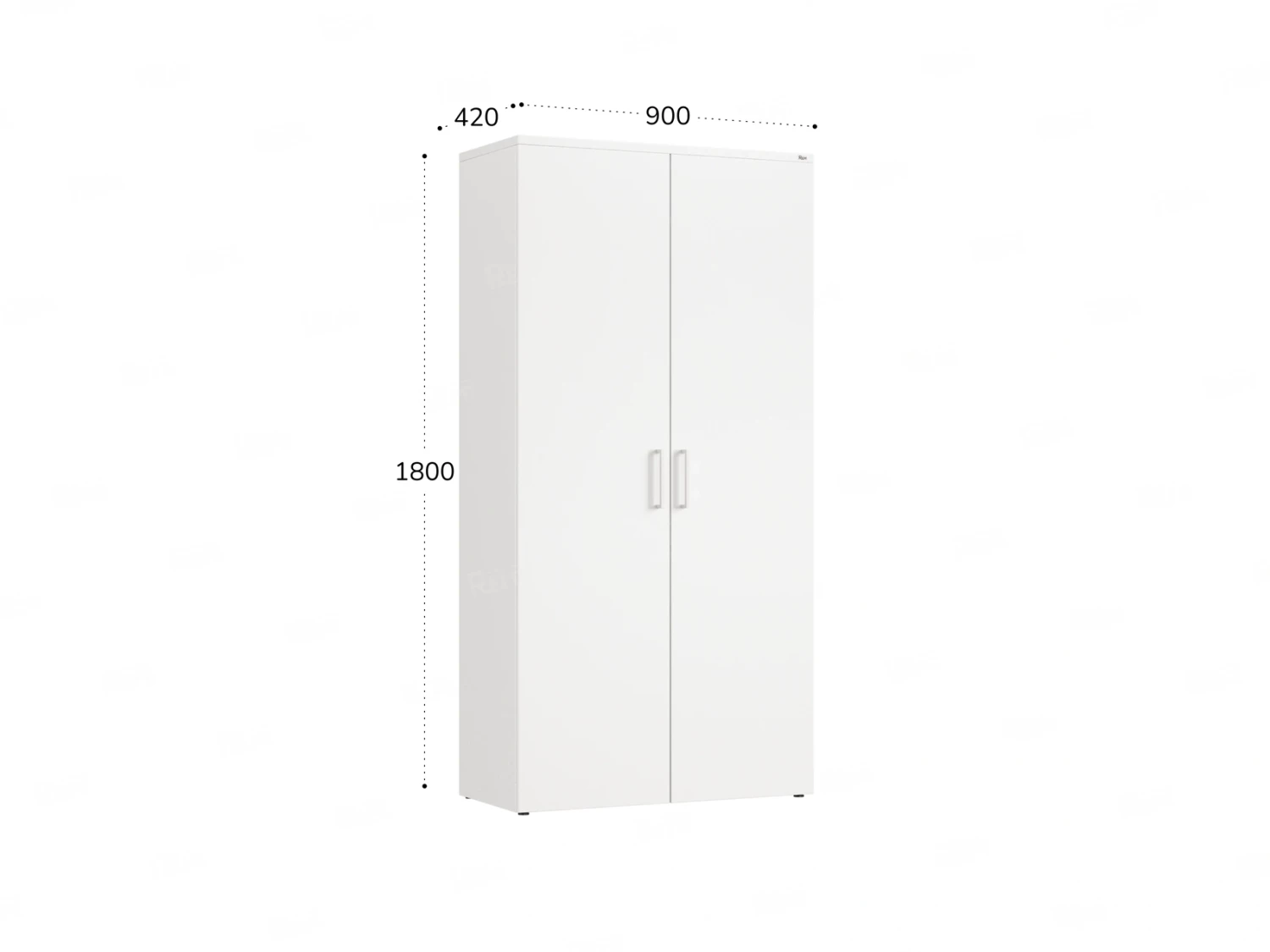 Шкаф распашной, регулируемые опоры, 5 уровней 900x420x1800 RM153-90x41 Белый/Белый