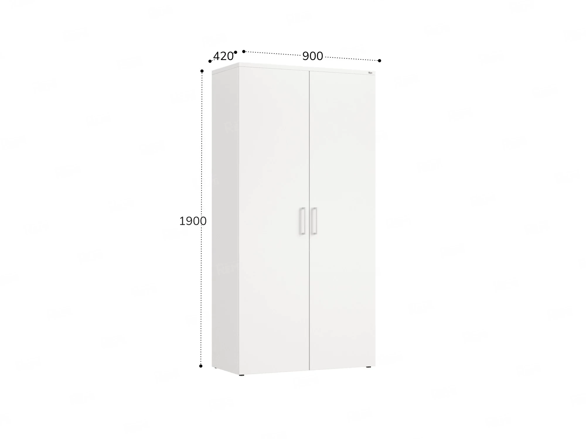 Шкаф распашной, регулируемые опоры, 5 уровней 900x420x1800 RM153-90x41 Белый/Белый