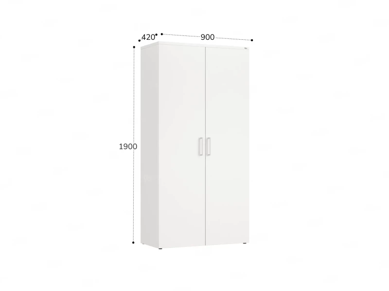 Шкаф распашной, регулируемые опоры, 5 уровней 900x420x1800 RM153-90x41 Белый/Белый