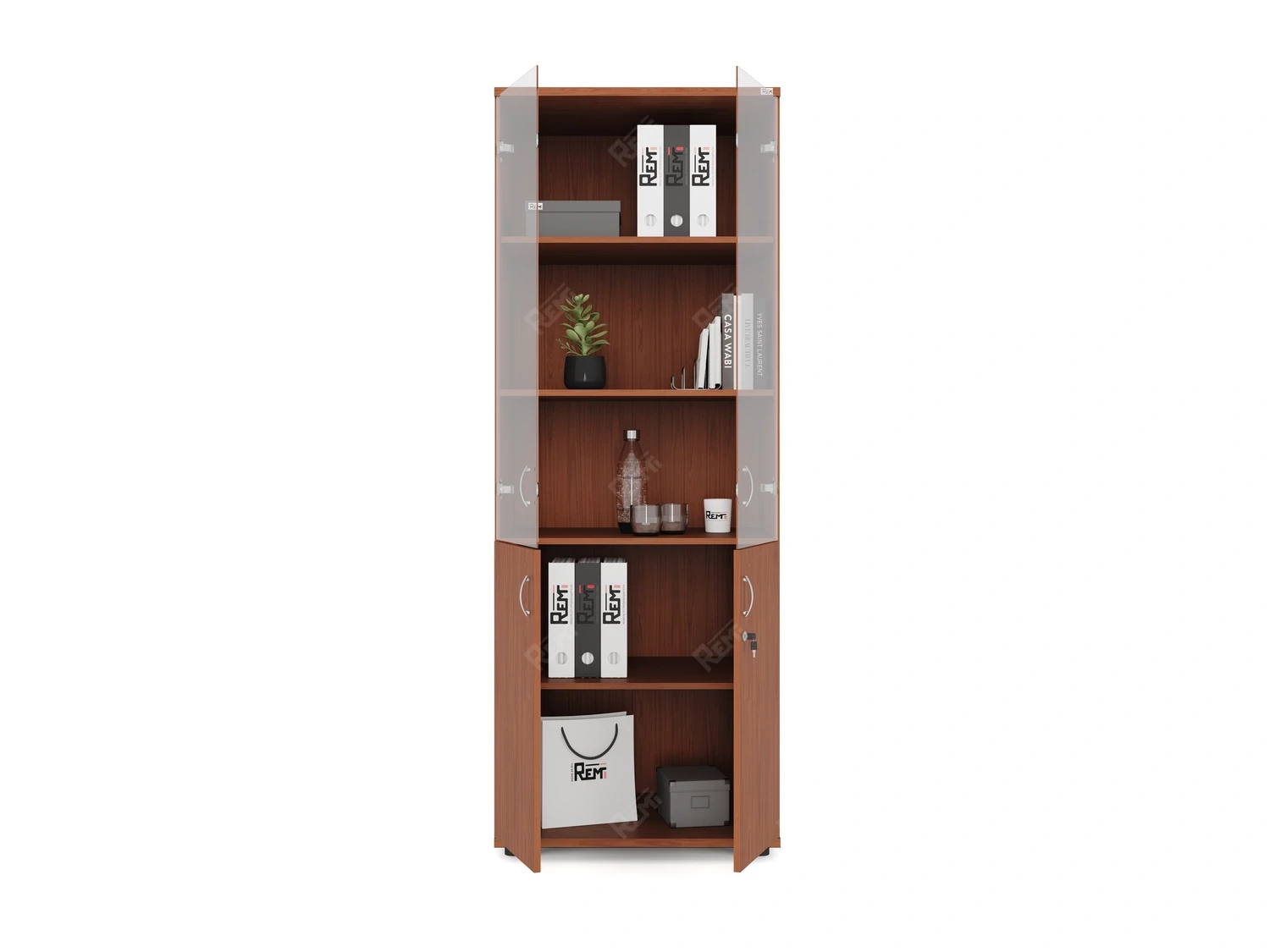 Шкаф комбинированный RLG039 700х550х1830 Орех Итальянский, Серия ЛАЙТ | LIGHT
