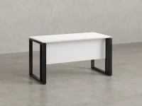 Стол прямой на О-образных опорах с экраном ЛДСП 2000x900x750 RM041-20x9 Белый/Черный