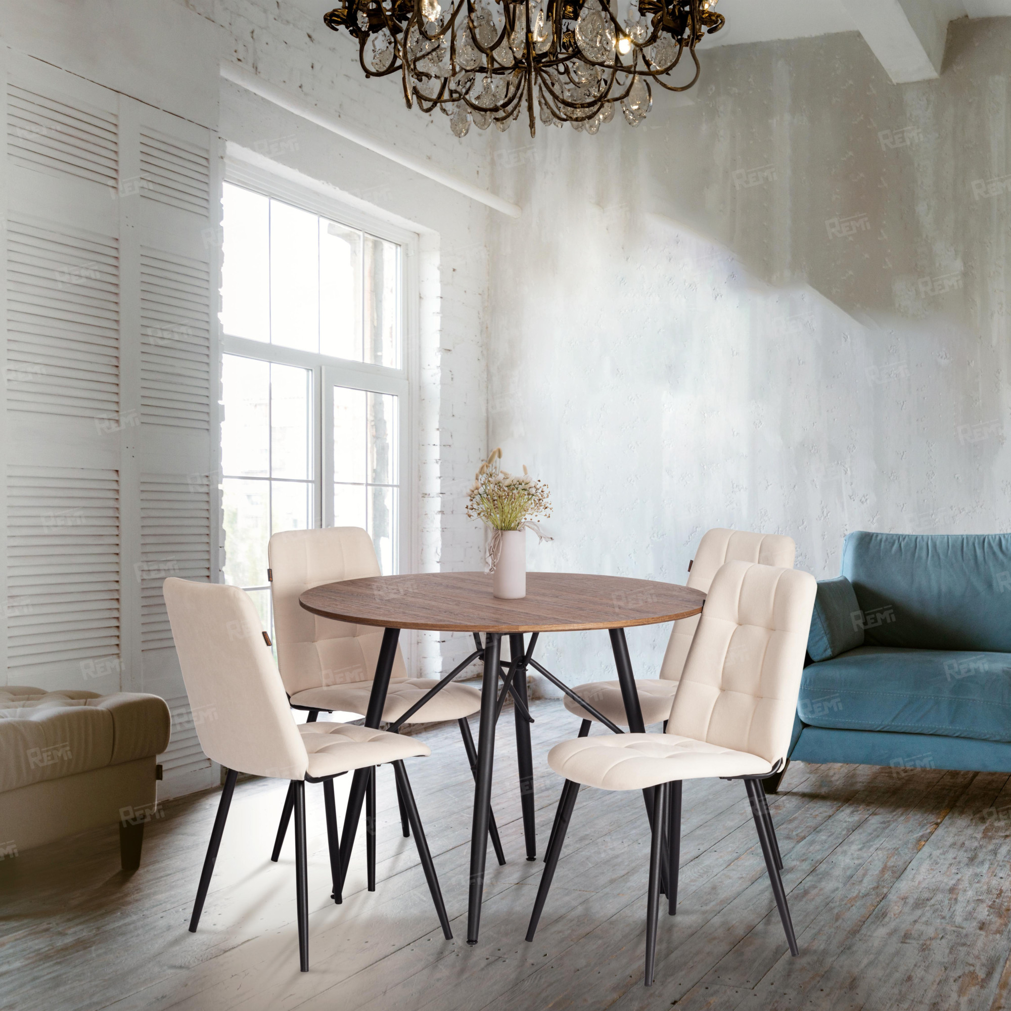 Стул обеденный Asti Молочный/Молочный, Флок (арт. 24295)