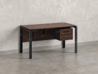 Стол прямой, подвесная тумба, ЛДСП экран, П-опора 1800x700x750 RM031-18x7 Дуб Апрельский шоколад/Черный