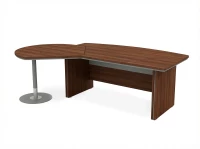 BRL RB069-235x150L Стол руководителя с брифингом левый 2350х1500х760 Орех Вармия/Серый вулканический