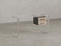 Тумба подвесная, два ящика 400x452x300 RM201-16х8 Дуб Маувелла/Серый