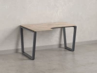 Стол угловой, U-опора, левый 1400x900/1200x750, RM051-14x9-12 Дуб Маувелла/Серый