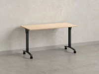 Стол складной, мобильный 800x600x750 RM011-8x6 Вяз Швейцарский светлый/Черный