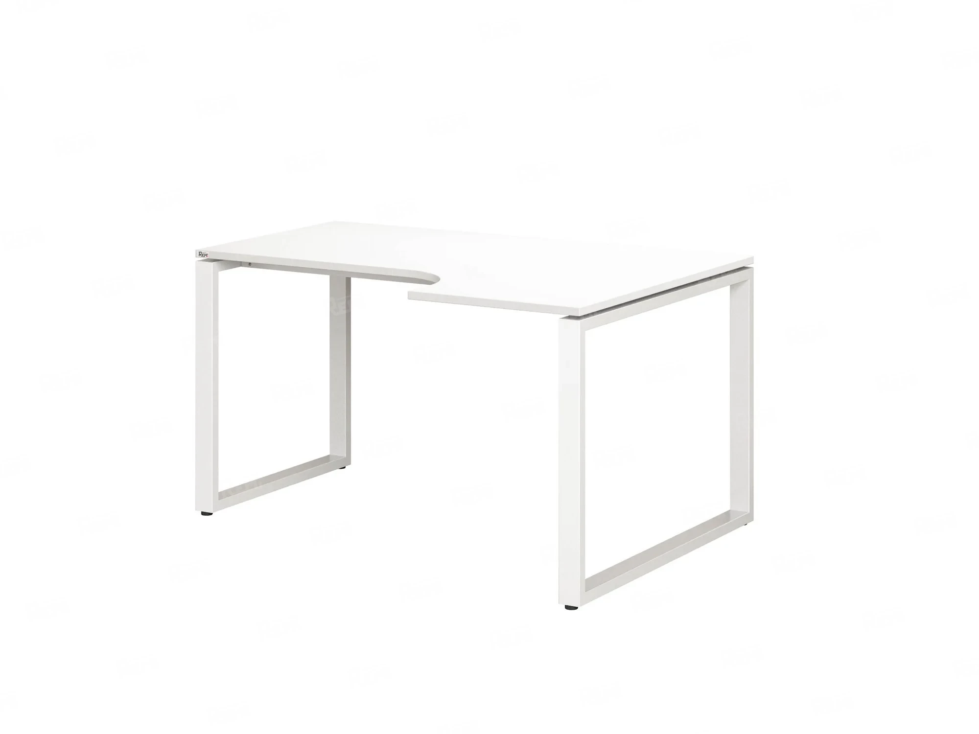 Стол угловой, О-опора, правый 1400x700/900x750, RM054-14x7-9 Белый/Белый