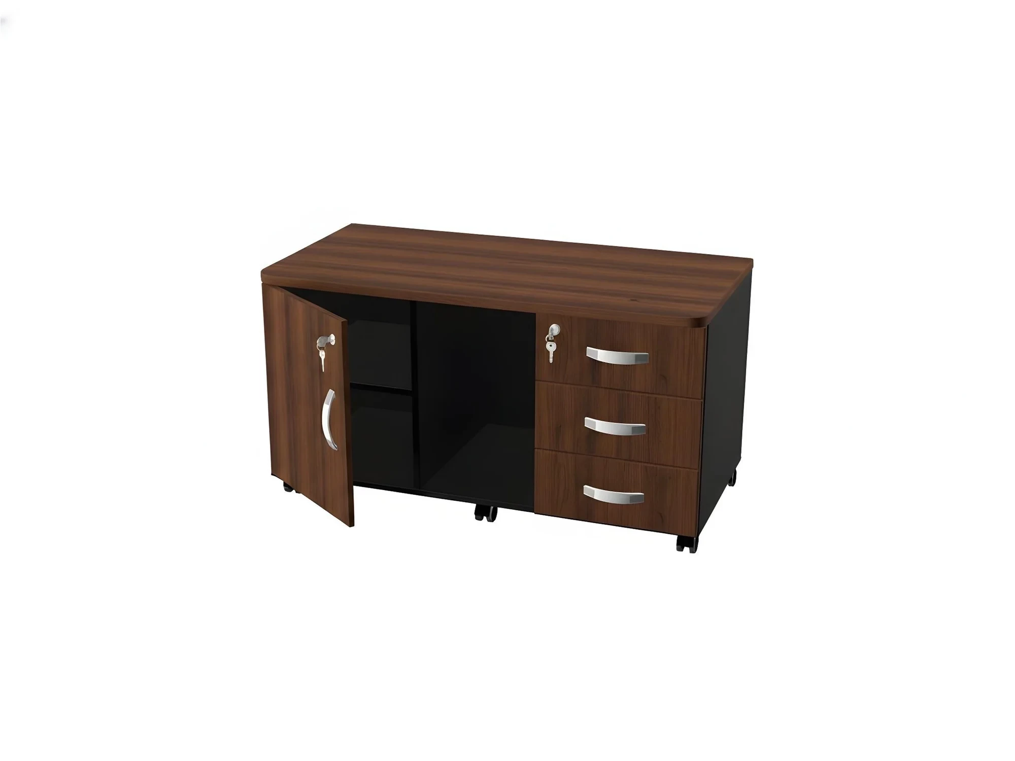 BRL RB034-110х56 Сервисная тумба для копировальной техники 1100х560х740 Орех Вармия/Черный