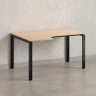 Стол угловой, П-опора, левый 1400x800/1000x750, RM053-14x8-10 Вяз Швейцарский светлый/Черный