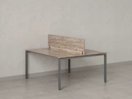 Бенч-система, 2 рабочих места, с одним экраном ЛДСП 1200x1400x750 RM165-2-12x14 Дуб Маувелла/Серый