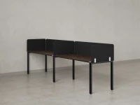 Бенч-система в 1 ряд, 2 рабочих места 5 тканевых экранов 2700x800x750 RM167-1-27x8 Дуб Апрельский шоколад/Черный