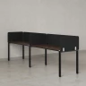 Бенч-система в 1 ряд, 2 рабочих места 5 тканевых экранов 2700x800x750 RM167-1-27x8 Дуб Апрельский шоколад/Черный