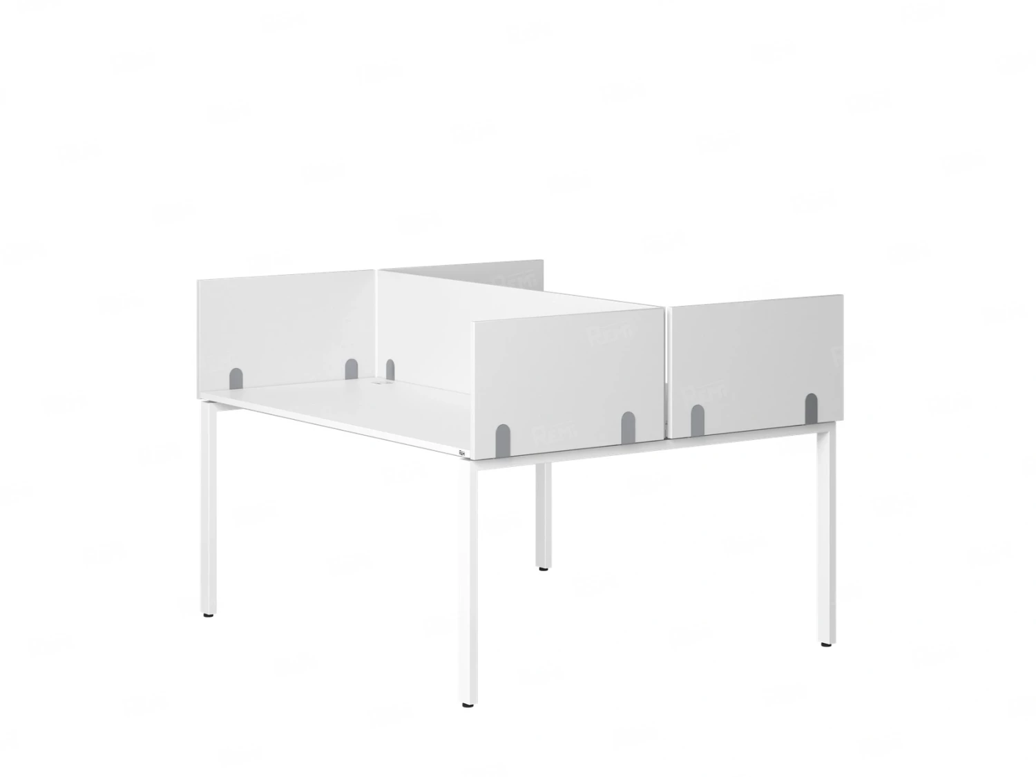 Бенч-система, 2 рабочих места, 5 ЛДСП экранов 1200x1200x750 RM165-4-12x12 Белый/Белый