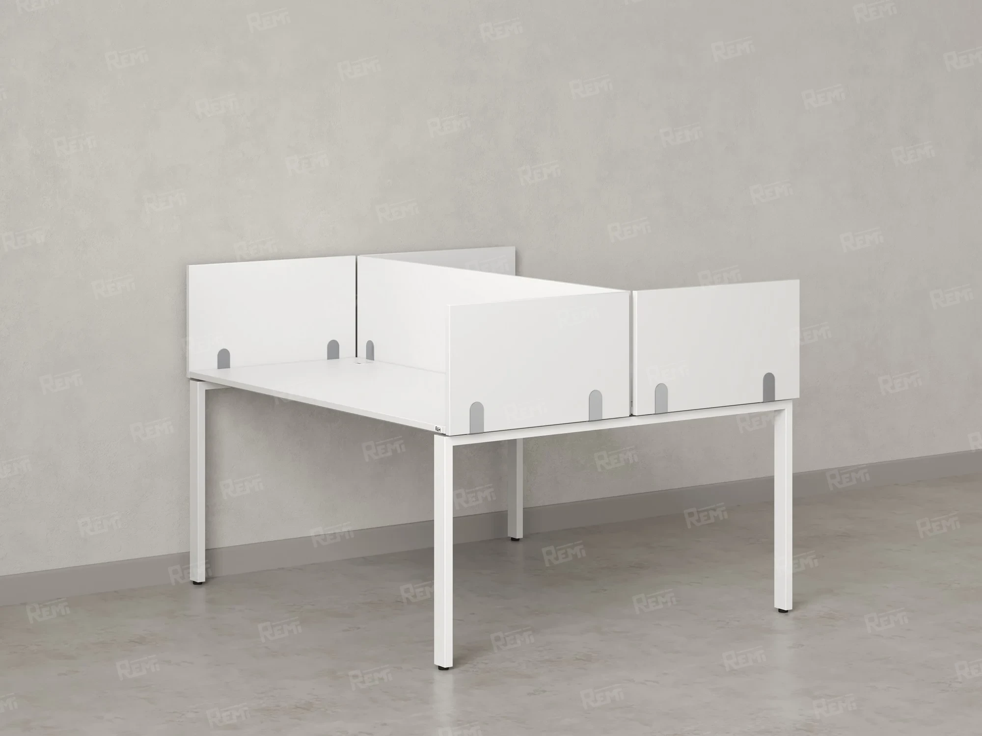 Бенч-система, 2 рабочих места, 5 ЛДСП экранов 1200x1200x750 RM165-4-12x12 Белый/Белый