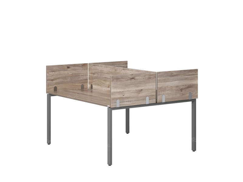Бенч-система, 2 рабочих места, 5 ЛДСП экранов 1600x1200x750 RM165-4-16x12 Дуб Маувелла/Серый