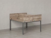 Бенч-система, 2 рабочих места, 5 ЛДСП экранов 1600x1200x750 RM165-4-16x12 Дуб Маувелла/Серый