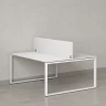 Бенч-система, 2 рабочих места, с одним тканевым экраном 1400x1600x750 RM169-1-14x16 Белый/Белый