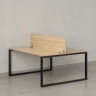 Бенч-система, 2 рабочих места, с одним экраном ЛДСП 1400x1200x750 RM169-2-14x12 Вяз Швейцарский светлый/Черный